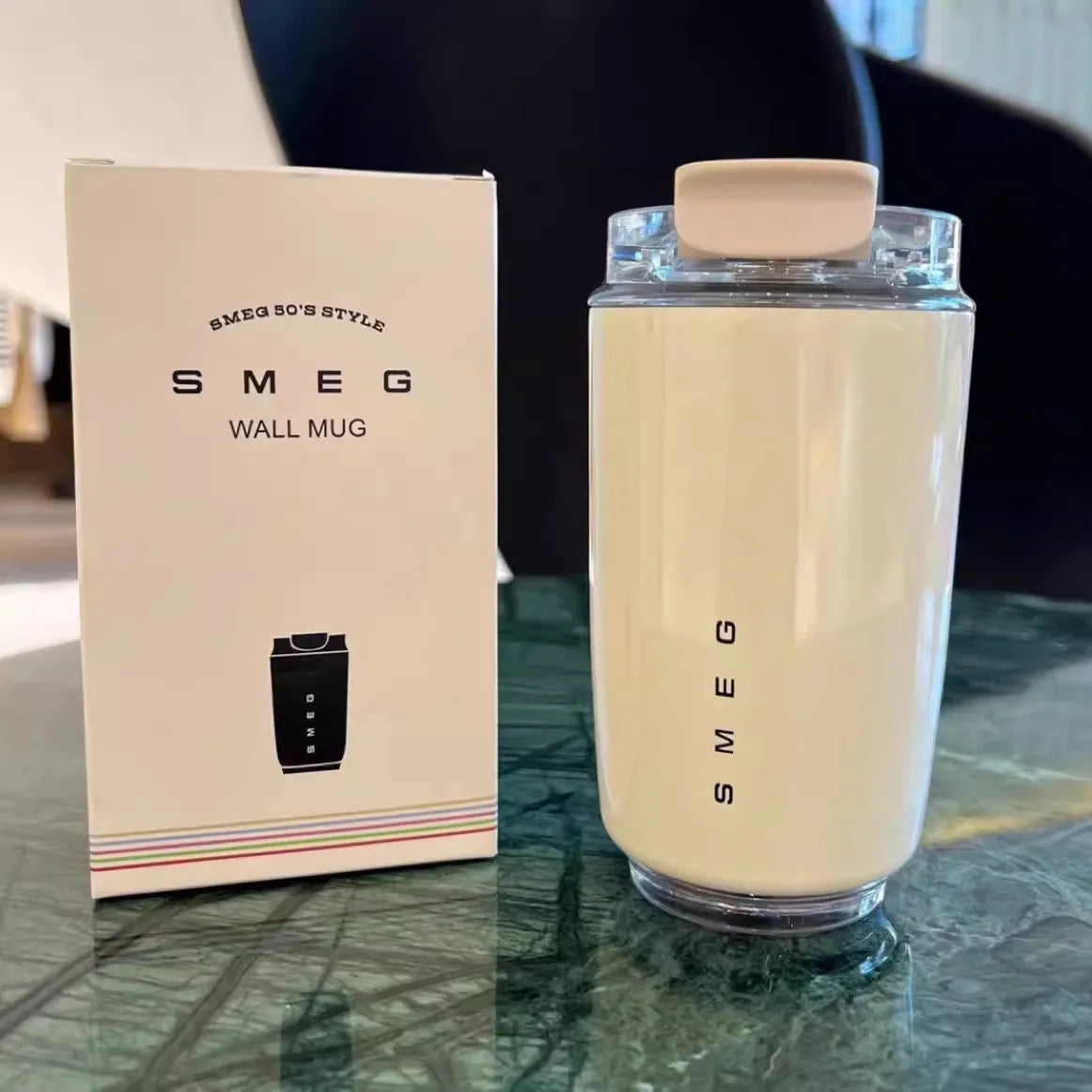 SMEG Mug à café portable en céramique de 240ML/350ML