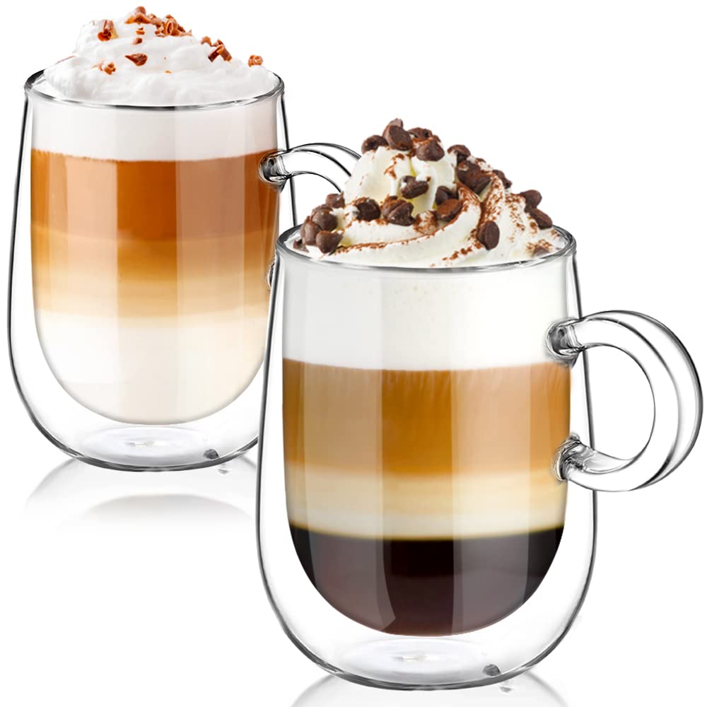 glastal 6x100ml (4oz) Tasses à Espresso en Verre Transparent, Verre à Double Paroi, Verre à Café