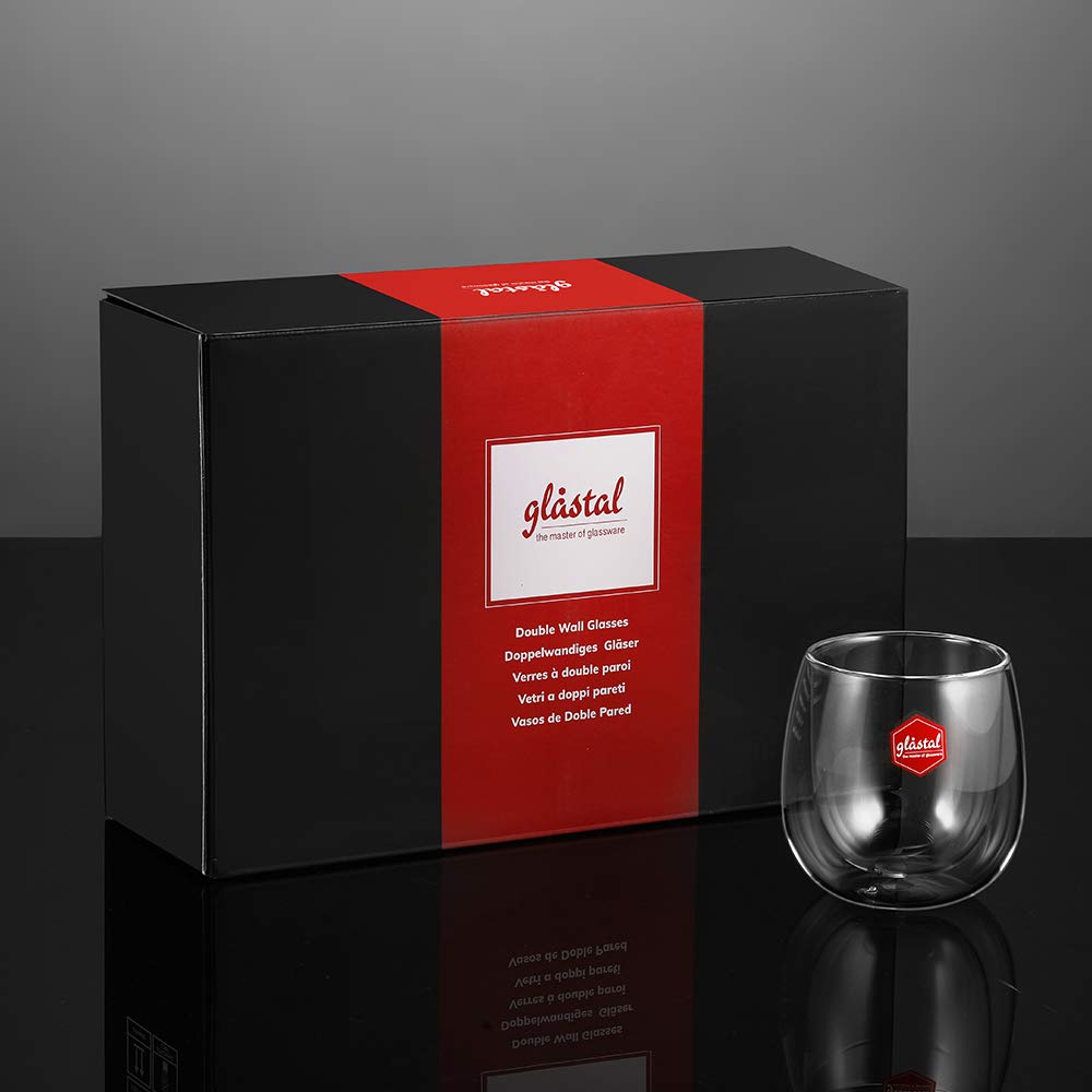 glastal 6x100ml (4oz) Tasses à Espresso en Verre Transparent, Verre à Double Paroi, Verre à Café
