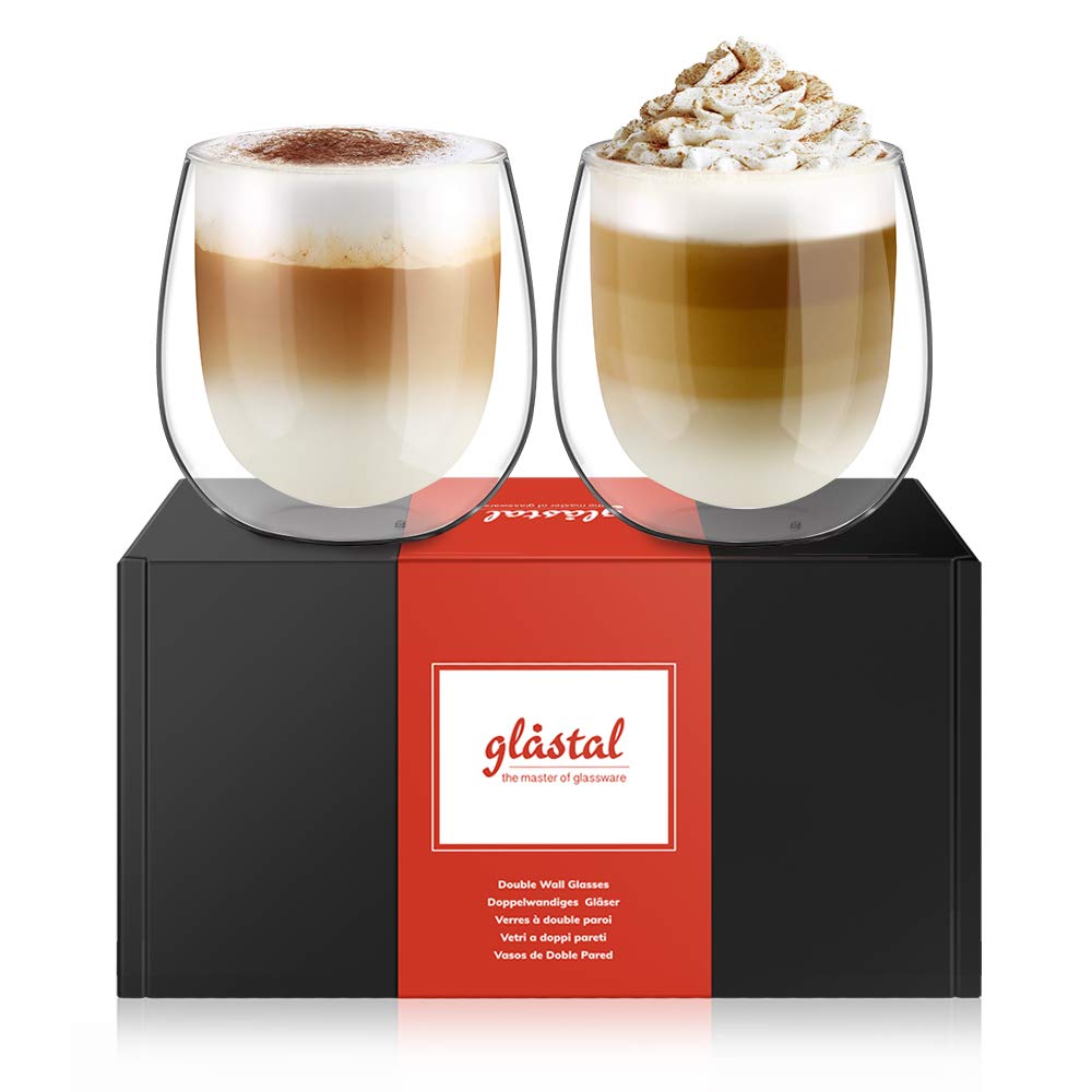 glastal 6x100ml (4oz) Tasses à Espresso en Verre Transparent, Verre à Double Paroi, Verre à Café