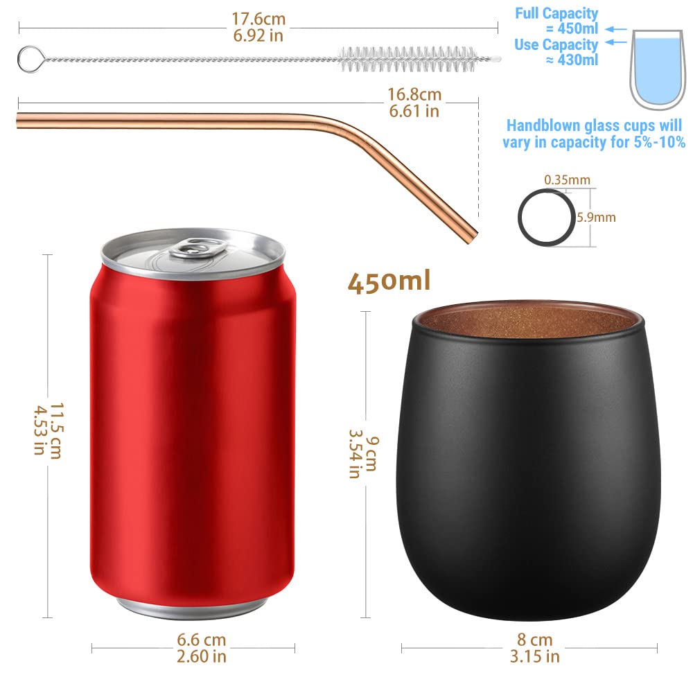 glastal 6x100ml (4oz) Tasses à Espresso en Verre Transparent, Verre à Double Paroi, Verre à Café