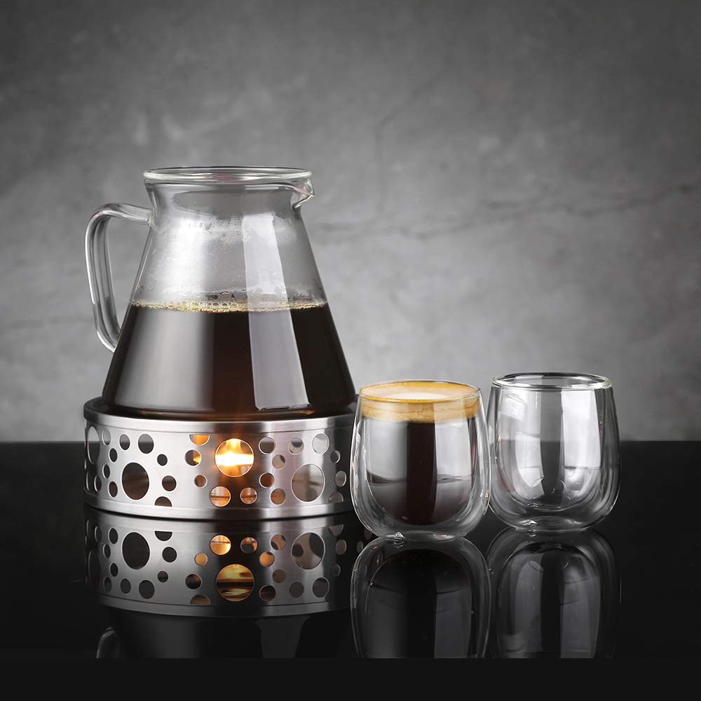 glastal 6x100ml (4oz) Tasses à Espresso en Verre Transparent, Verre à Double Paroi, Verre à Café