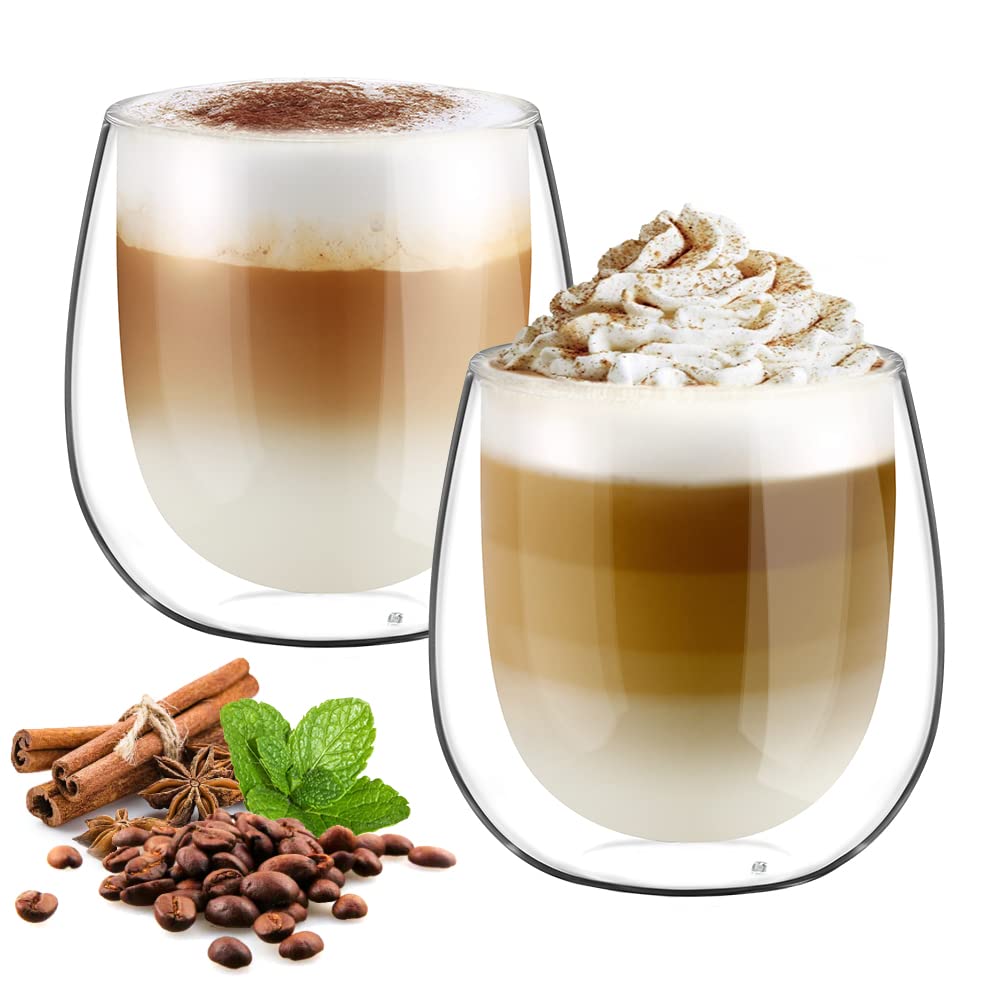 glastal 6x100ml (4oz) Tasses à Espresso en Verre Transparent, Verre à Double Paroi, Verre à Café