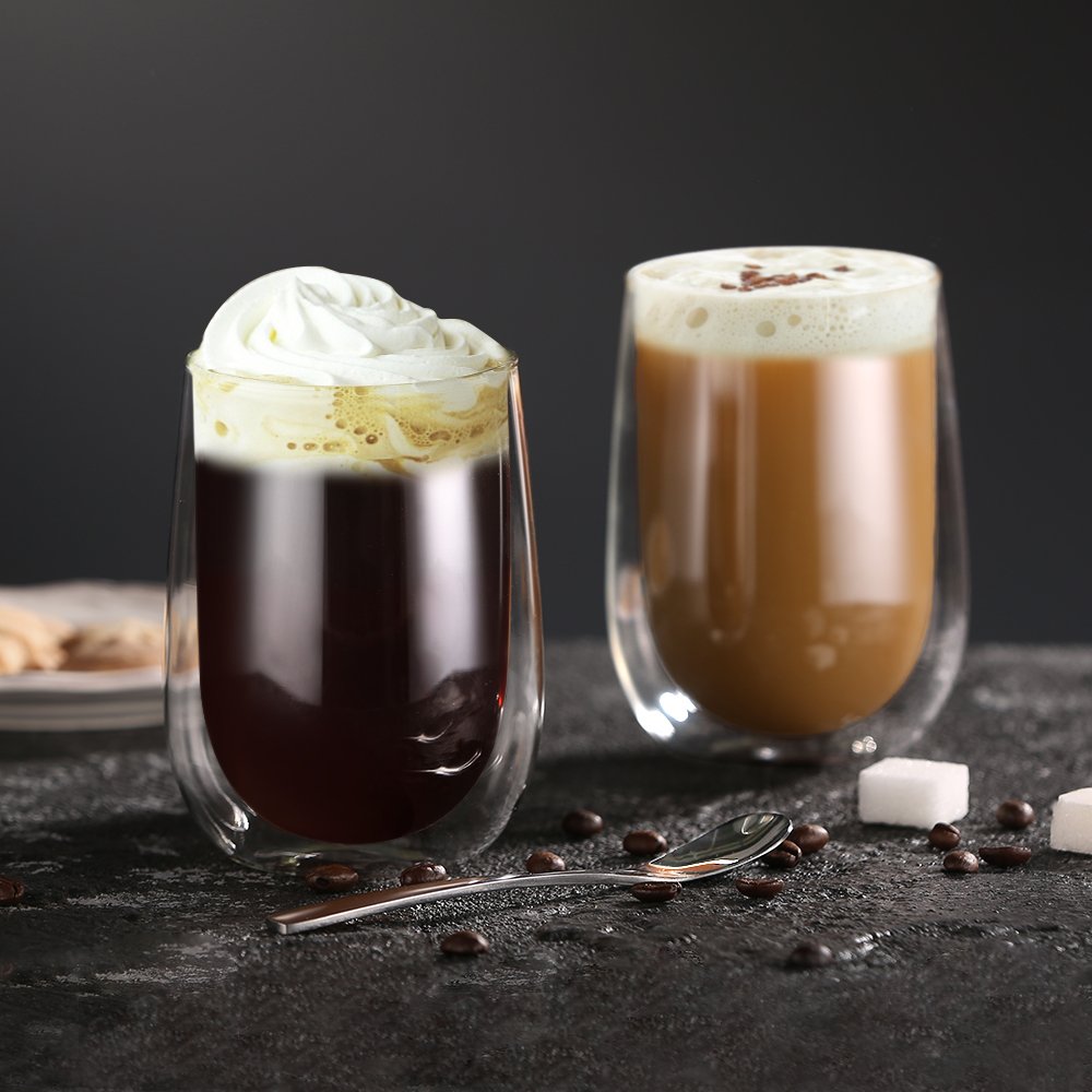 glastal 6x100ml (4oz) Tasses à Espresso en Verre Transparent, Verre à Double Paroi, Verre à Café