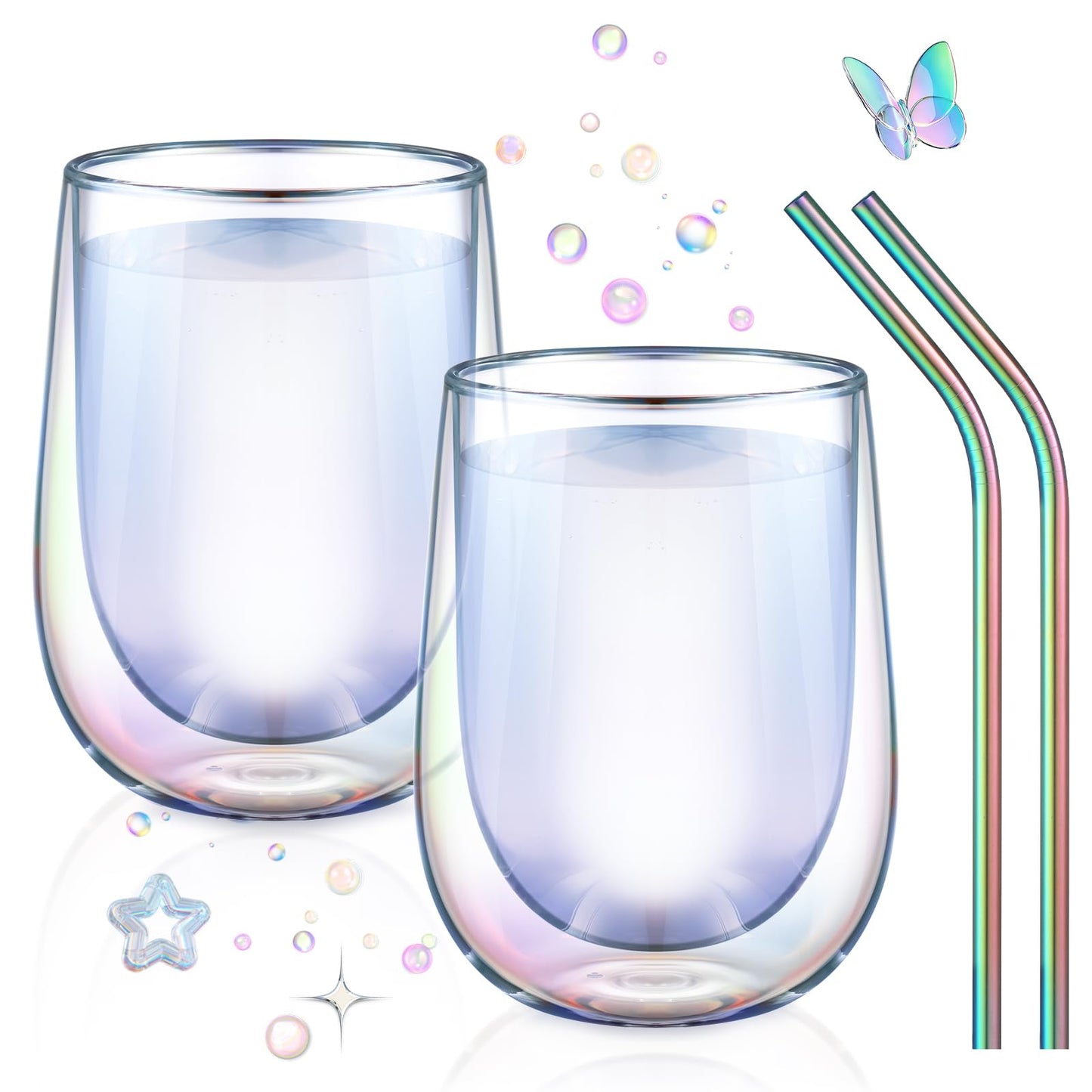 glastal 6x100ml (4oz) Tasses à Espresso en Verre Transparent, Verre à Double Paroi, Verre à Café