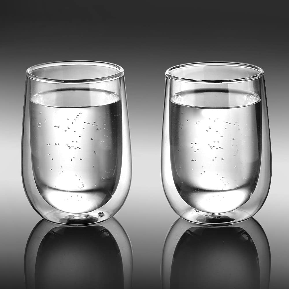 glastal 6x100ml (4oz) Tasses à Espresso en Verre Transparent, Verre à Double Paroi, Verre à Café