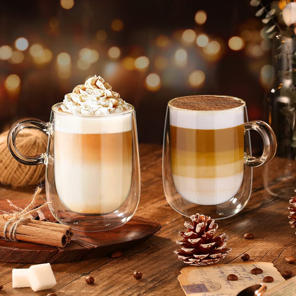 glastal 6x100ml (4oz) Tasses à Espresso en Verre Transparent, Verre à Double Paroi, Verre à Café