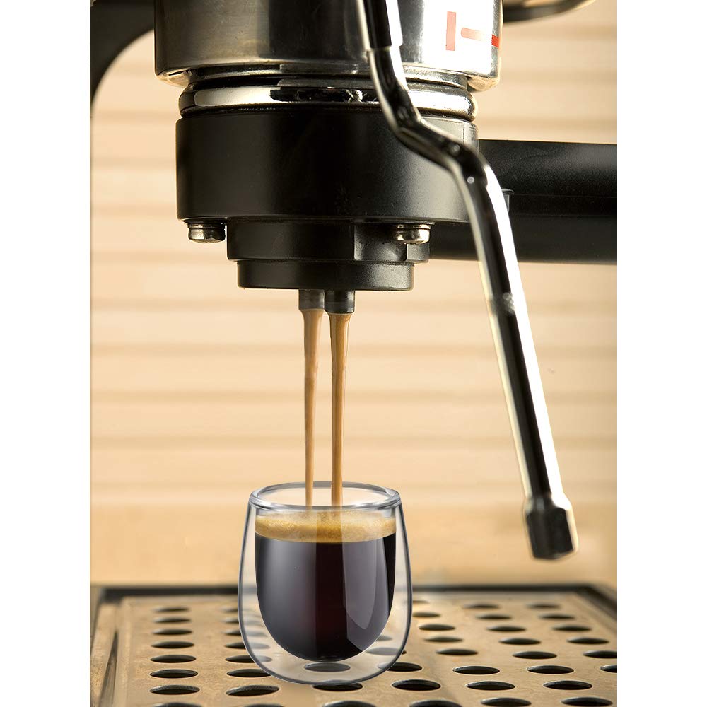 glastal 6x100ml (4oz) Tasses à Espresso en Verre Transparent, Verre à Double Paroi, Verre à Café