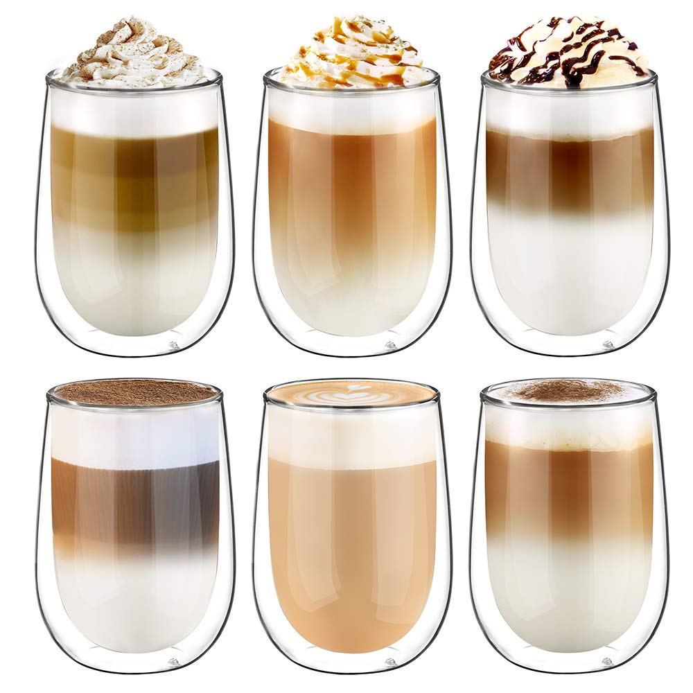 glastal 6x100ml (4oz) Tasses à Espresso en Verre Transparent, Verre à Double Paroi, Verre à Café
