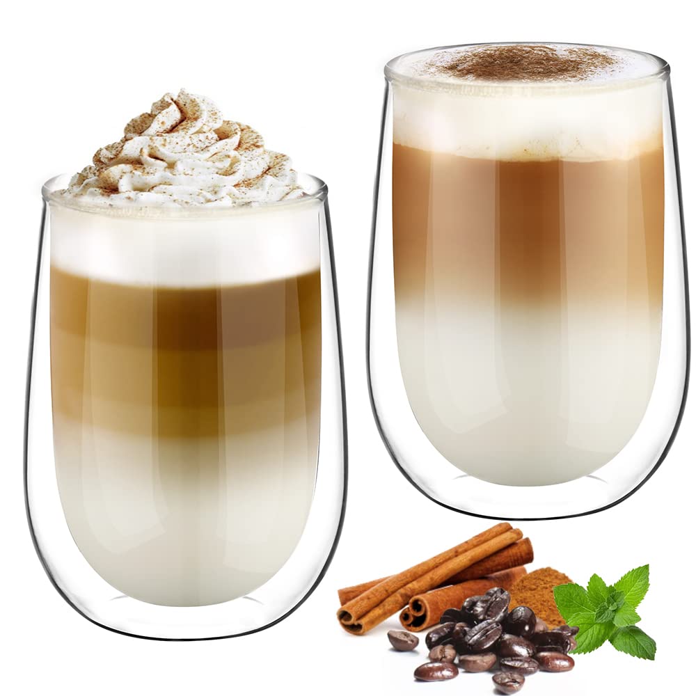 glastal 6x100ml (4oz) Tasses à Espresso en Verre Transparent, Verre à Double Paroi, Verre à Café