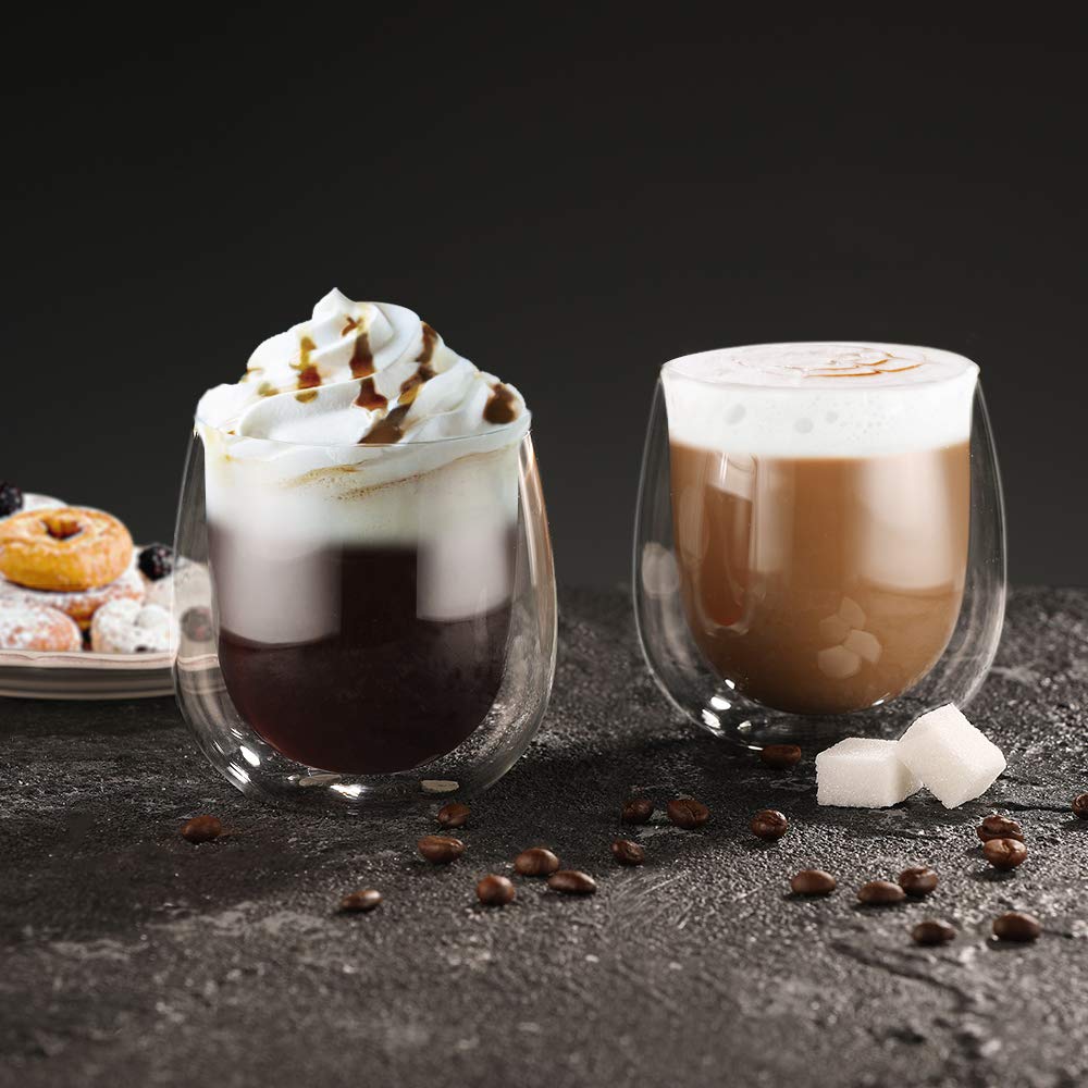 glastal 6x100ml (4oz) Tasses à Espresso en Verre Transparent, Verre à Double Paroi, Verre à Café