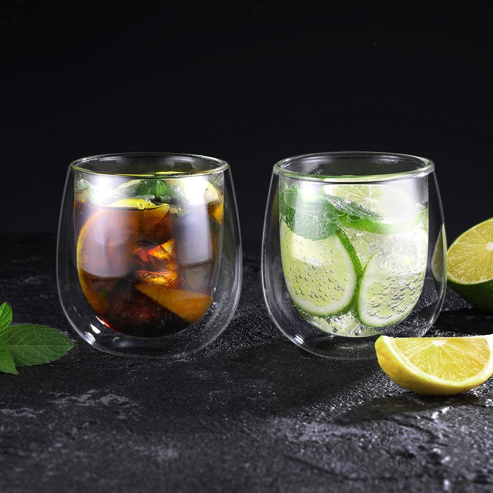 glastal 6x100ml (4oz) Tasses à Espresso en Verre Transparent, Verre à Double Paroi, Verre à Café
