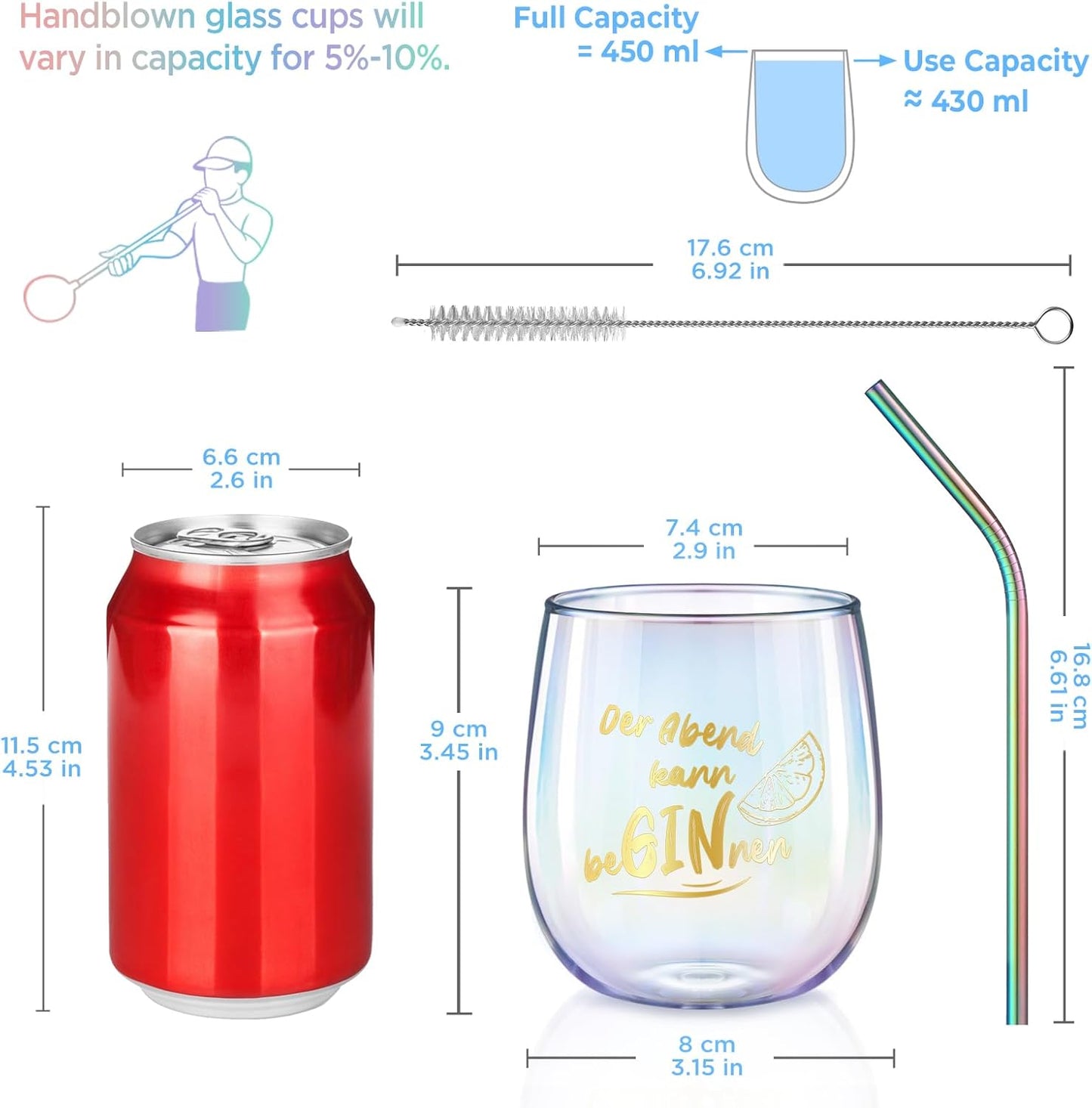 glastal 6x100ml (4oz) Tasses à Espresso en Verre Transparent, Verre à Double Paroi, Verre à Café