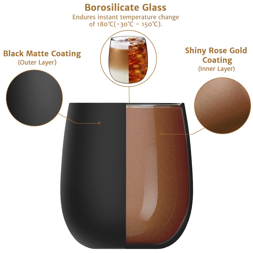 glastal 6x100ml (4oz) Tasses à Espresso en Verre Transparent, Verre à Double Paroi, Verre à Café
