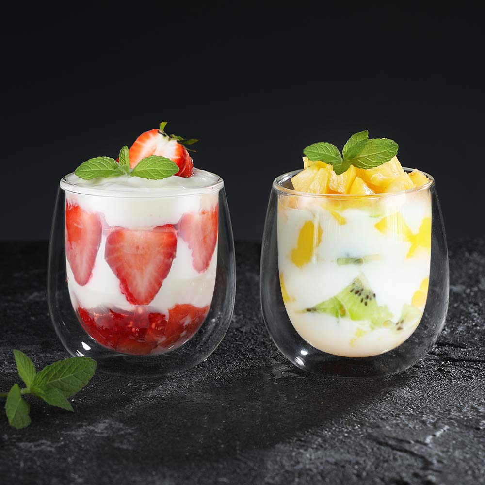 glastal 6x100ml (4oz) Tasses à Espresso en Verre Transparent, Verre à Double Paroi, Verre à Café