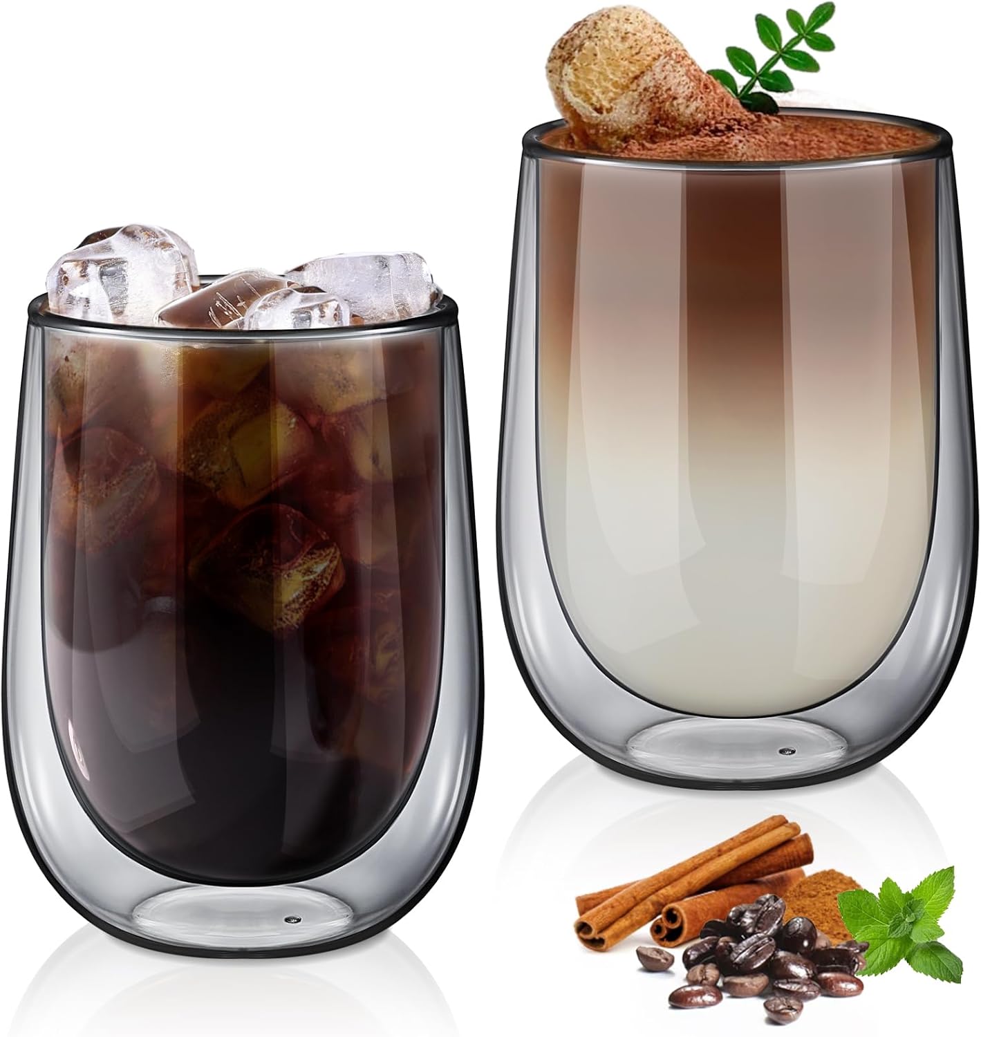 glastal 6x100ml (4oz) Tasses à Espresso en Verre Transparent, Verre à Double Paroi, Verre à Café