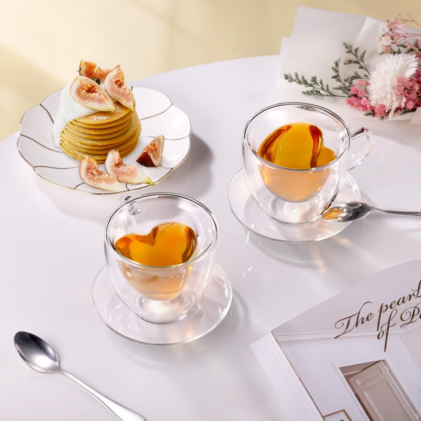 glastal 6x100ml (4oz) Tasses à Espresso en Verre Transparent, Verre à Double Paroi, Verre à Café