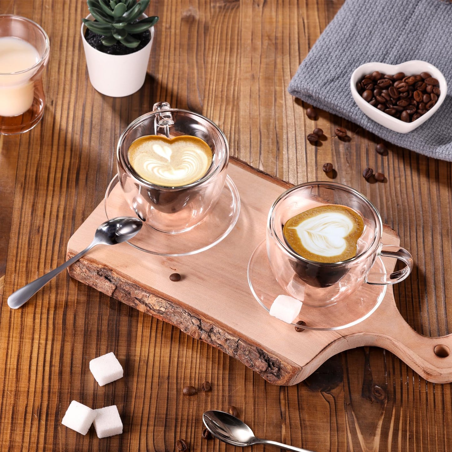 glastal 6x100ml (4oz) Tasses à Espresso en Verre Transparent, Verre à Double Paroi, Verre à Café